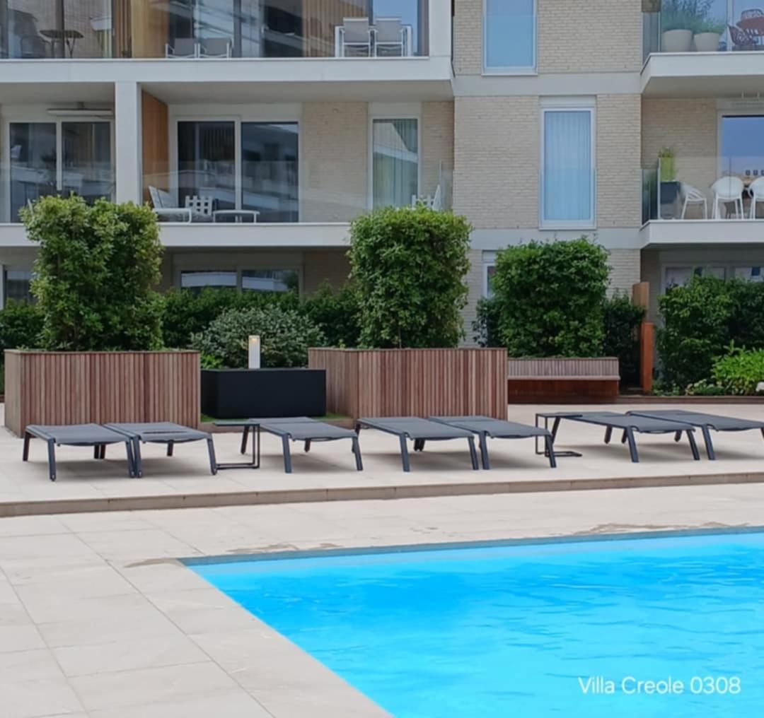 Villa Creole 0308 Luxe Appartement Met Verwarmd Zwembad Nieuwpoort Jachthaven Екстериор снимка